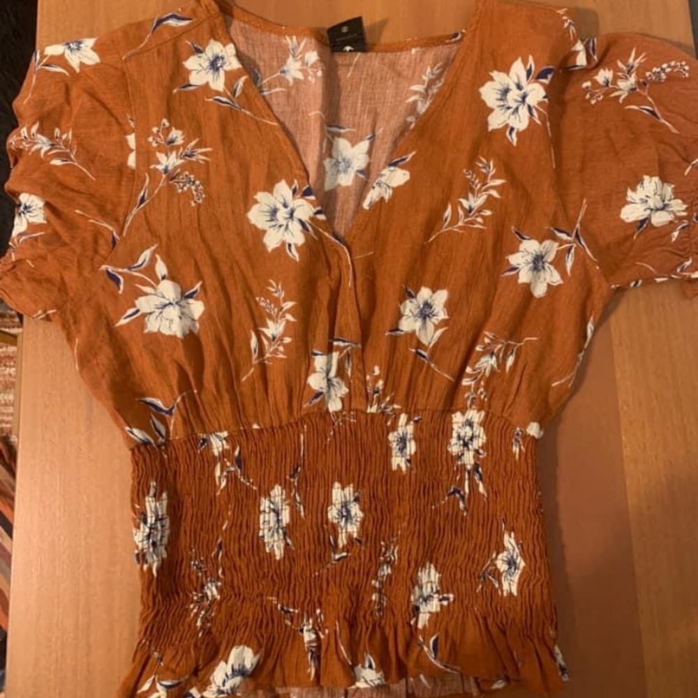 Rust and Floral Top
